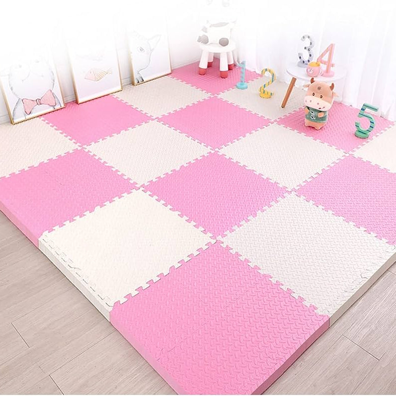 Pink & White Puzzle Foam Mat