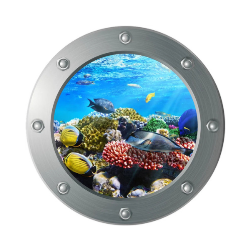 Submarine Porthole 3D Sticker