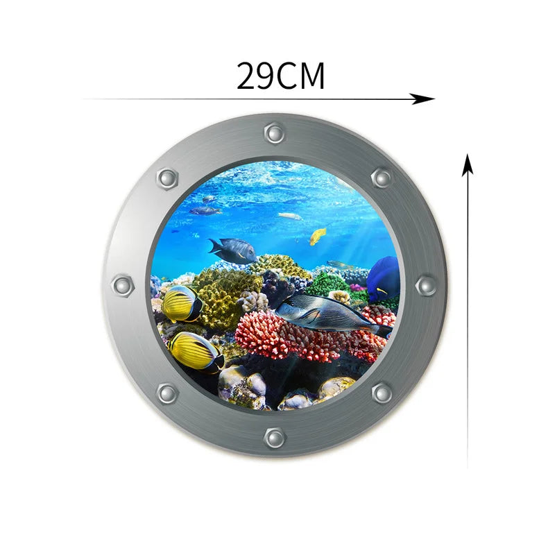 Submarine Porthole 3D Sticker