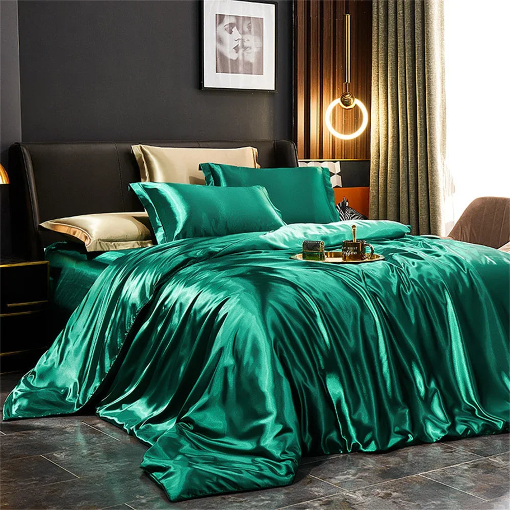 Jade Green Silk Bedding Set