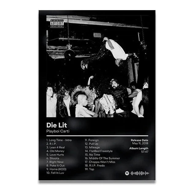 Playboi Carti Die Lit Album Poster
