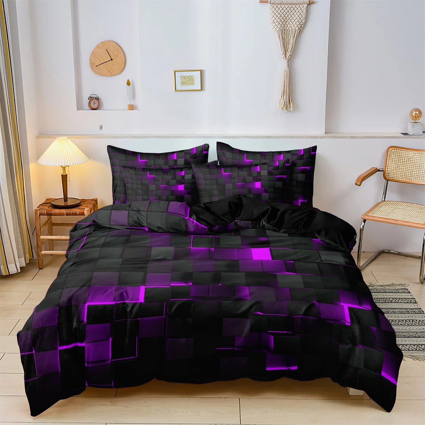 Purple 3D Bedding Set