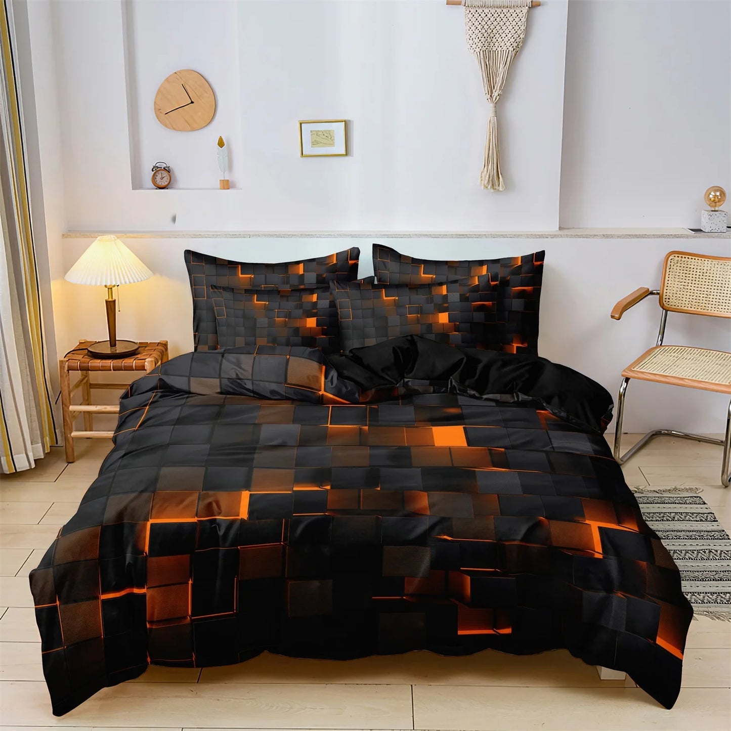 Orange 3D Bedding Set