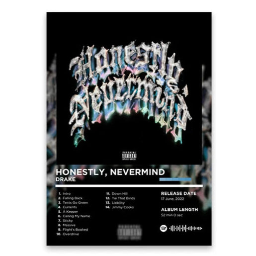 Drake Honestly, Nevermind Album Poster