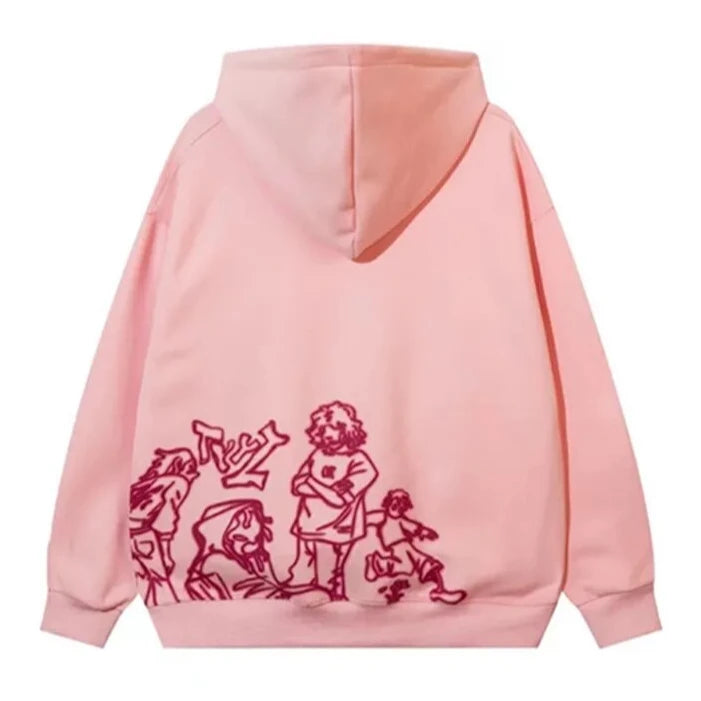 Pink Cartoon Hoodie