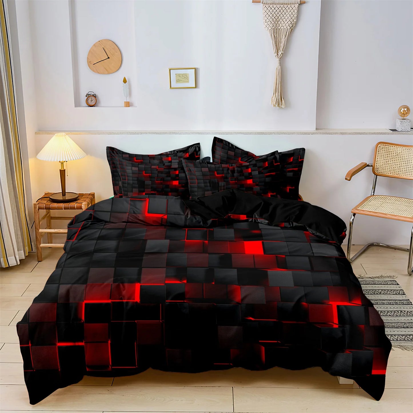 Red 3D Bedding Set