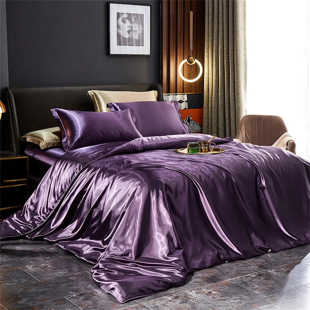 Crystal Purple Silk Bedding Set