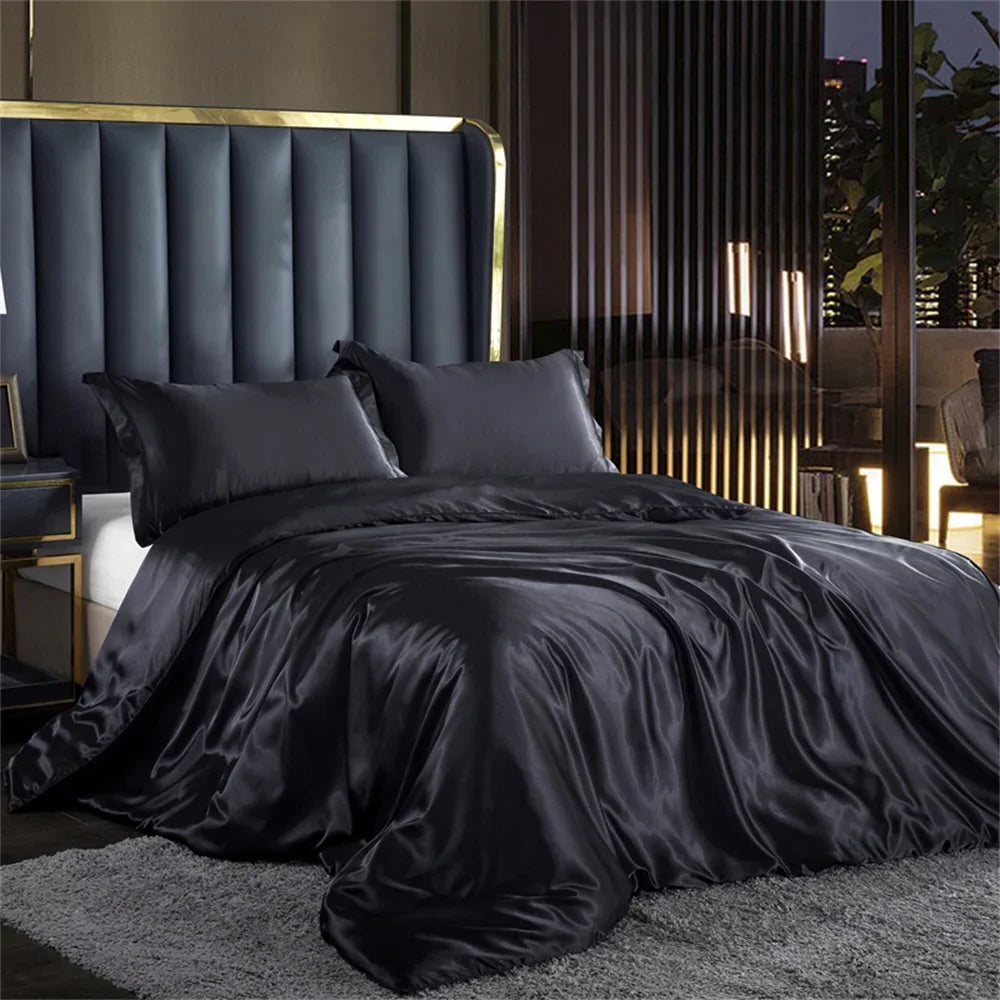 Black Silk Bedding Set