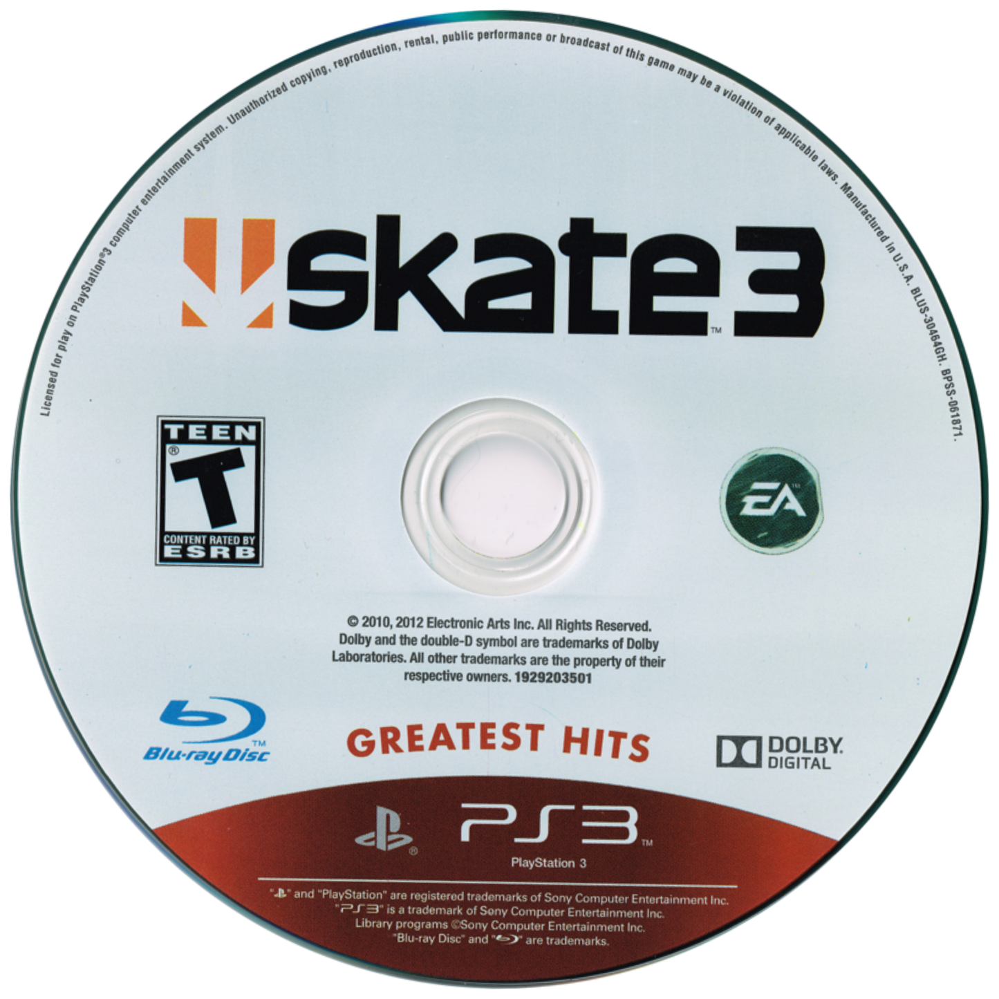 Skate 3 PS3 CD Rug