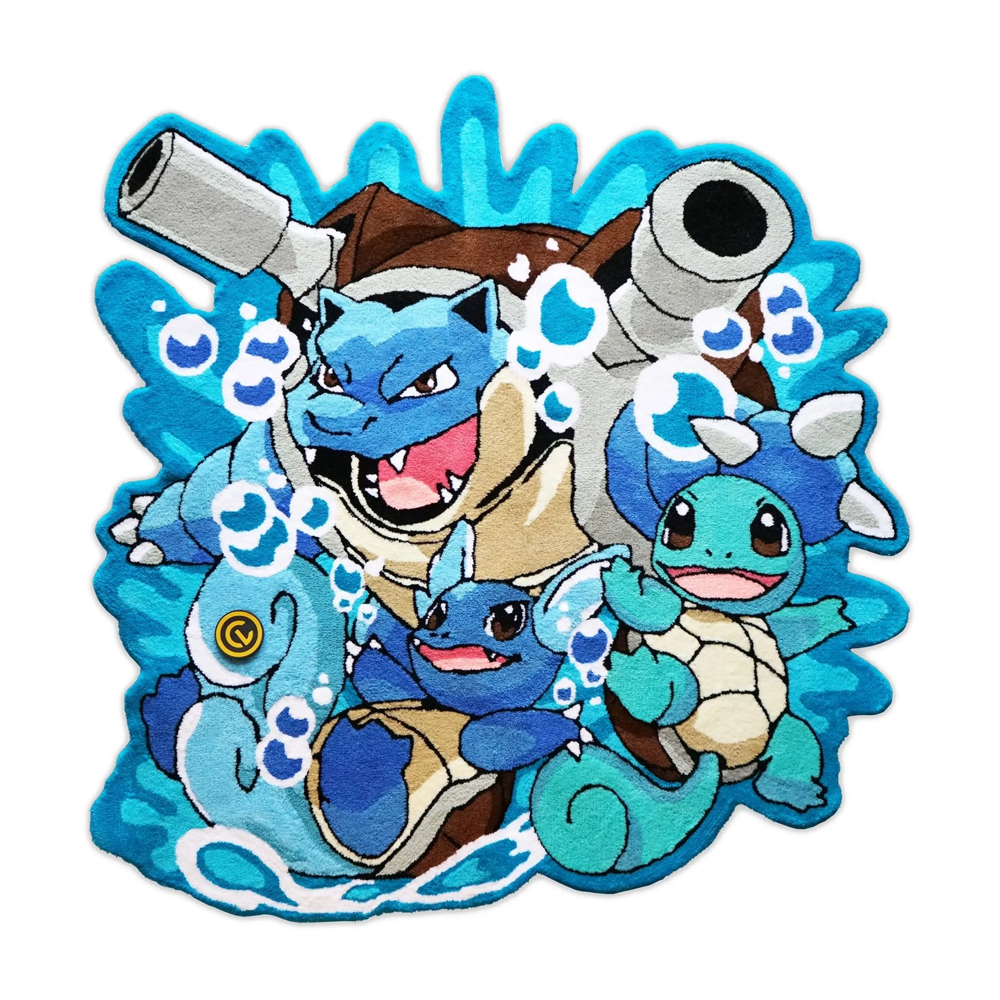 Pokémon Squirtle Wartortle Blastoise Evolution Rug