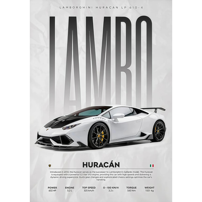 Lamborghini Huracán Supercar Poster