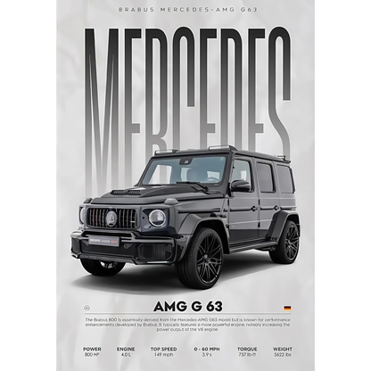 Brabus 800 Mercedes-Benz AMG G63 "G-Wagon" Luxury SUV Poster