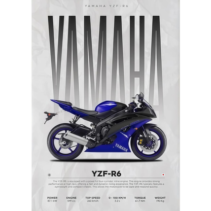 Yamaha YZF-R6 Supersport Motorcycle Poster