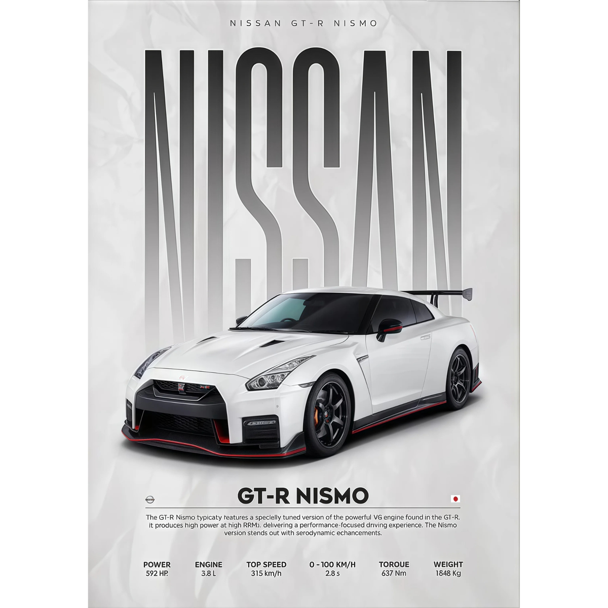 Nissan GT-R Nismo Supercar Poster