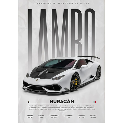 Lamborghini Huracán Supercar Poster