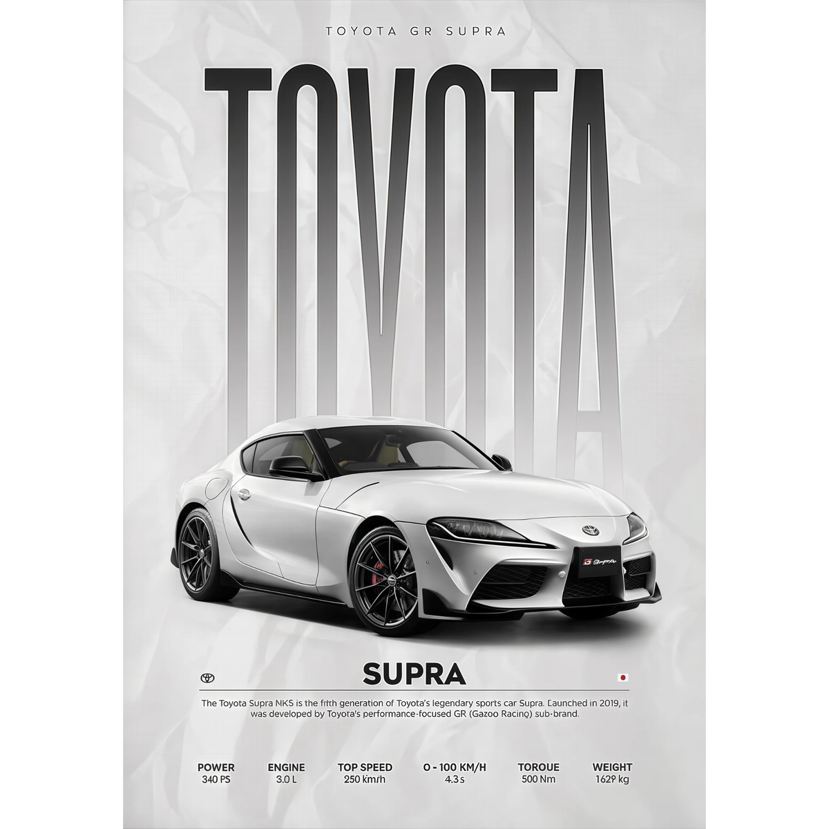Toyota GR Supra Sports Car Poster