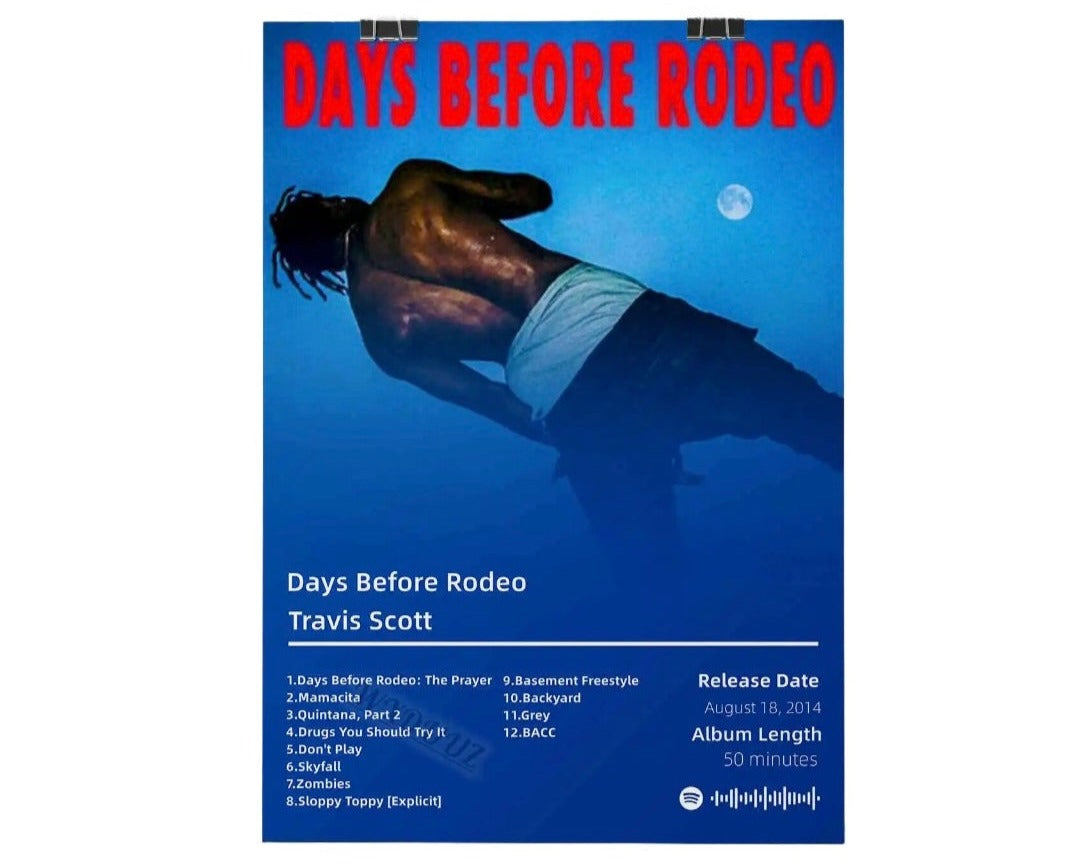 Travis Scott Album Poster Days Before Rodeo Sky High Prints