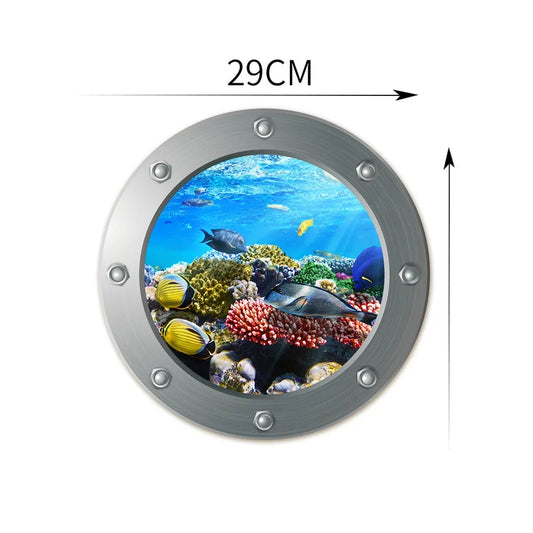 Submarine Porthole 3D Sticker