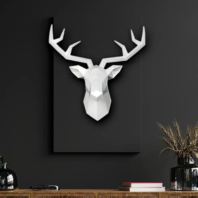 Nordic Deer Head Wall Sculpture