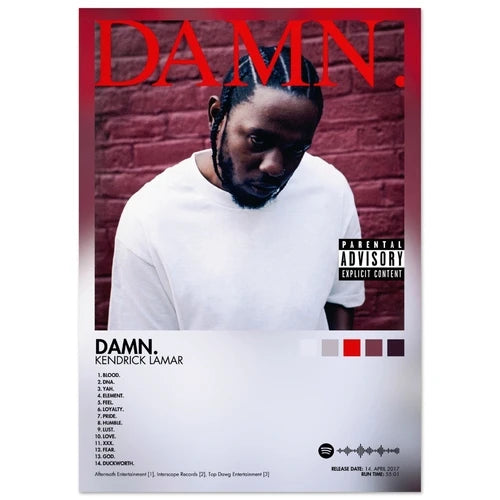 Kendrick Lamar DAMN. Album Poster