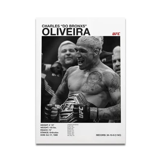 Charles 'Do Bronx' Oliveira UFC Fighter Poster