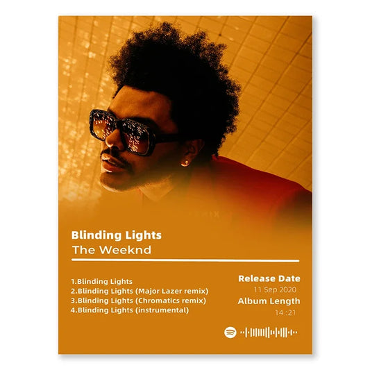 The Weeknd Blinding Lights Music Poster