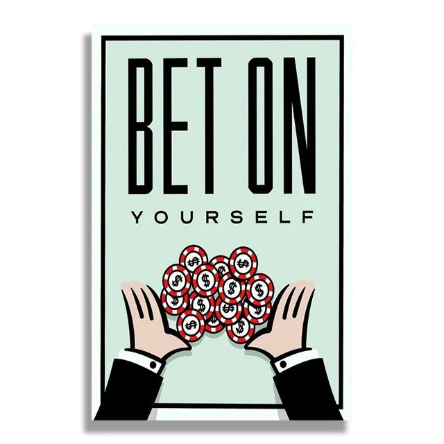 Bet On Yourself Monopoly Poster
