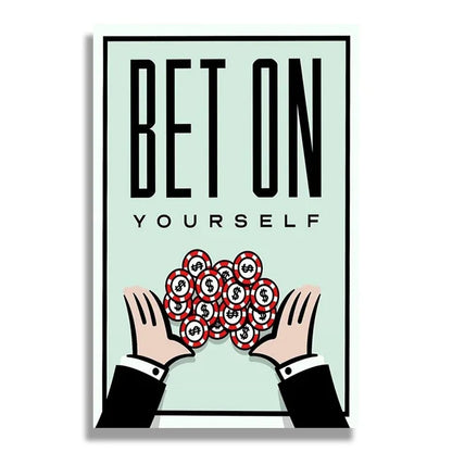 Bet On Yourself Monopoly Poster