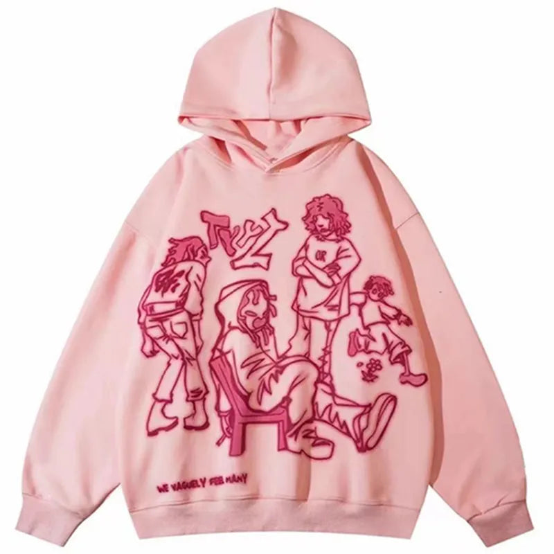 Pink Cartoon Hoodie