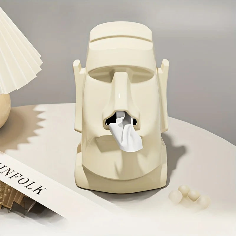 Stone Face Tissue Box
