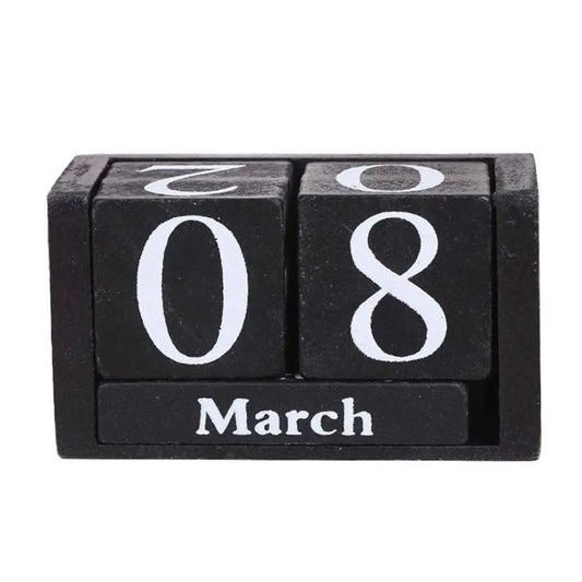 Black & White Wooden Block Calendar