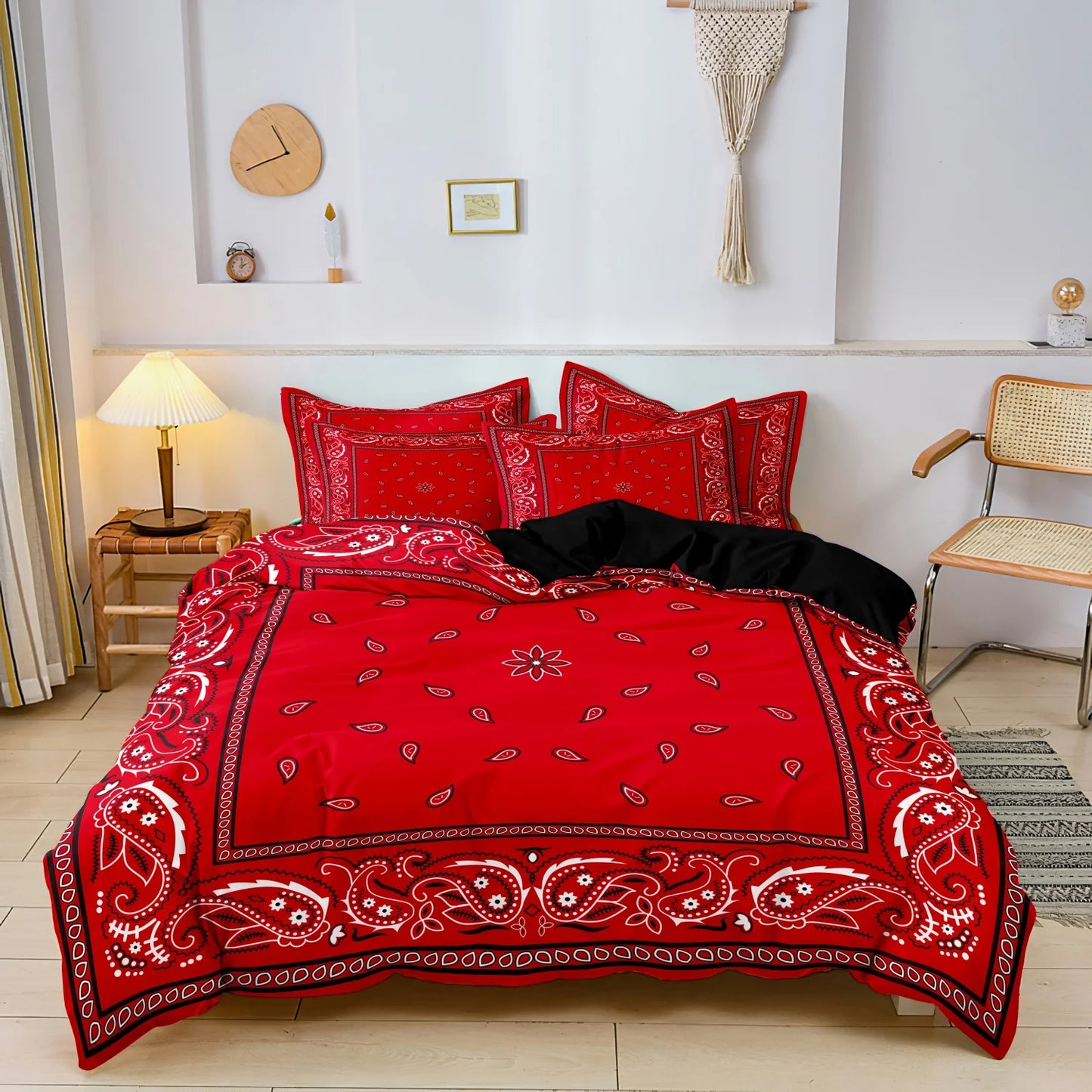 Red Bandanna Bedding Set
