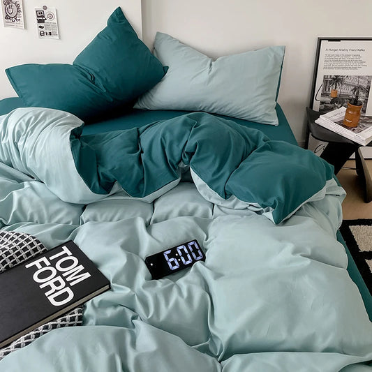 Teal Double-Sided Bedding Set