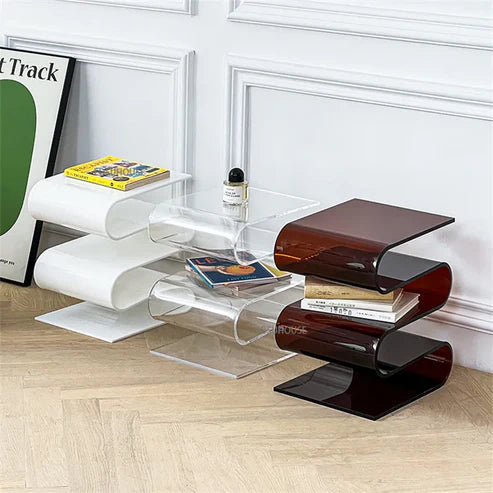 Acrylic Geometric Side Table