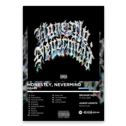 Drake Honestly, Nevermind Album Poster