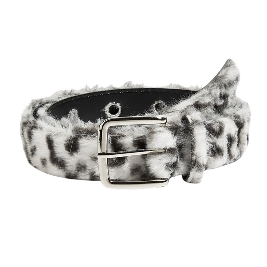 Plush Leopard Print Belt