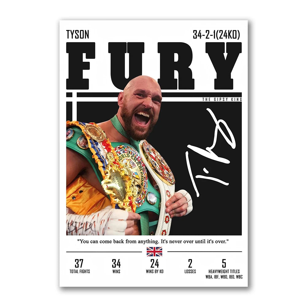 Tyson 'The Gypsy King' Fury Boxing Legend Poster