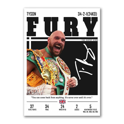 Tyson 'The Gypsy King' Fury Boxing Legend Poster