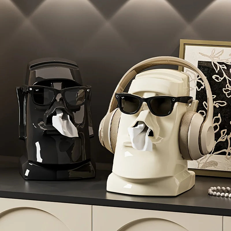 Stone Face Tissue Box