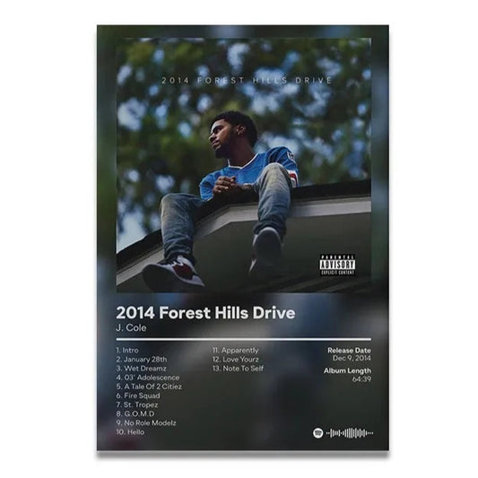 J. Cole 2014 Forest Hills Drive Album Poster