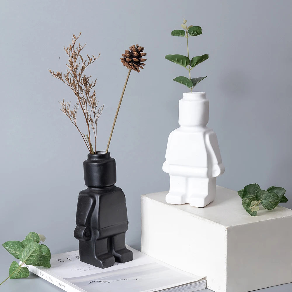 Block Figure Flower Pot