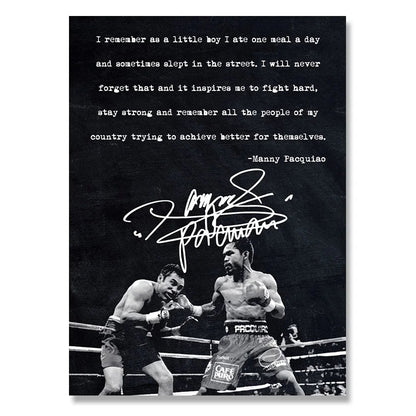 "I Will Never Forget" Manny 'PacMan' Pacquiao Boxing Poster