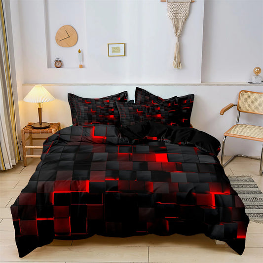 Red 3D Bedding Set