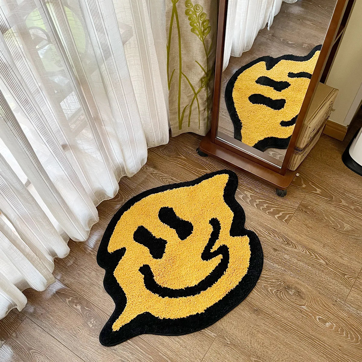 Trippy Smiley Face Rug