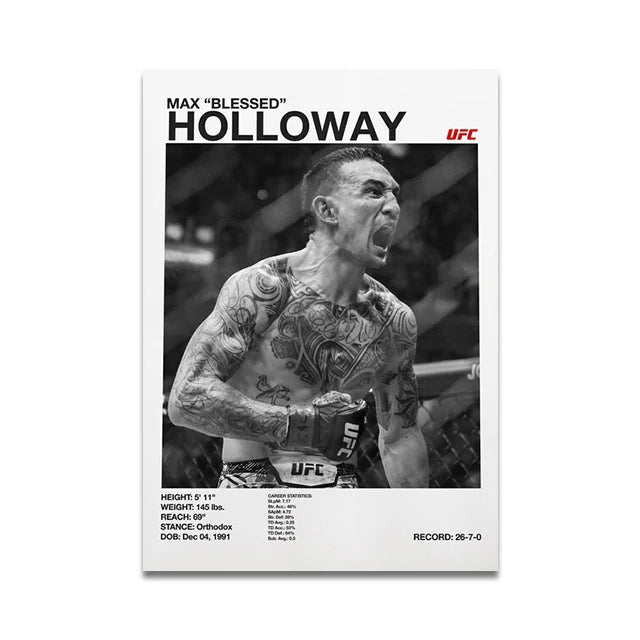 Max 'Blessed' Holloway UFC Fighter Poster