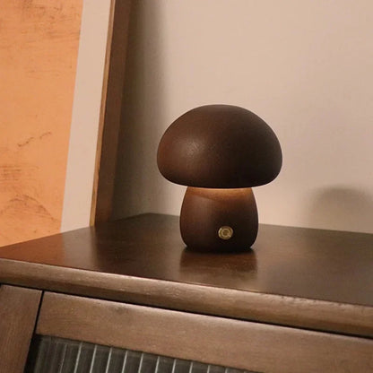 Wooden Mushroom Lamp