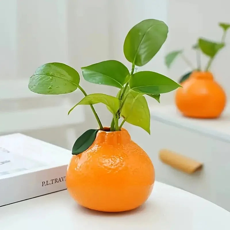 Orange Ceramic Pot