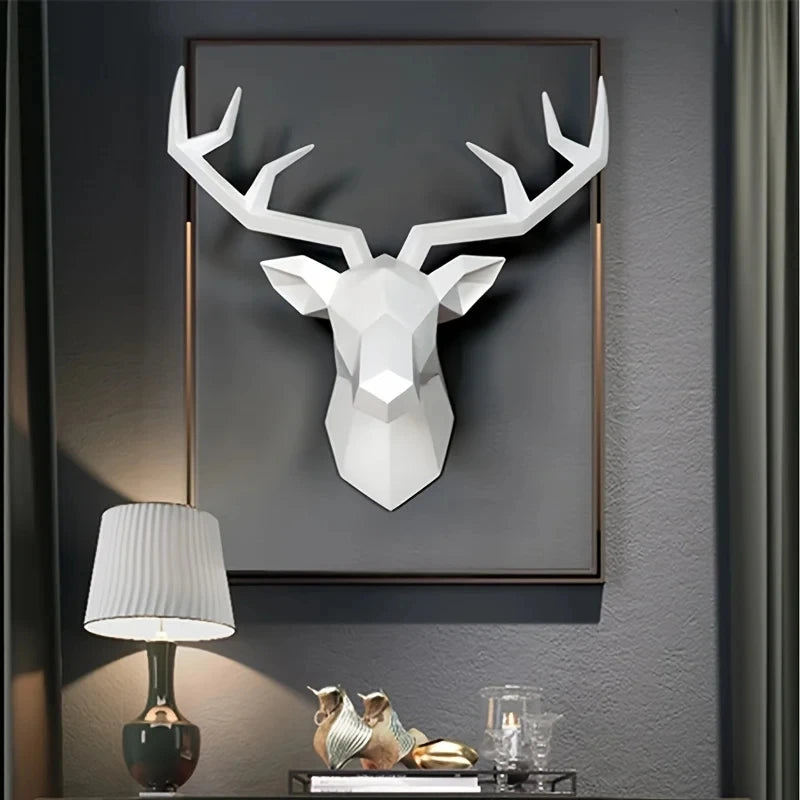 Nordic Deer Head Wall Sculpture