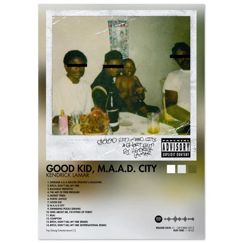Kendrick Lamar good kid m.A.A.d city Album Poster