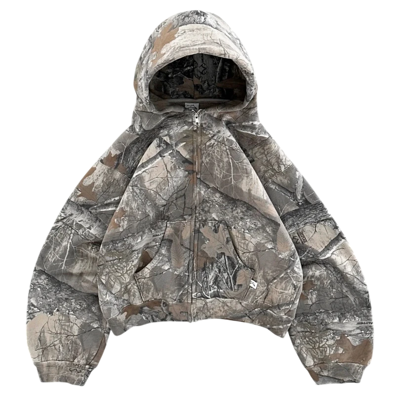 Camo Zip Up Hoodie